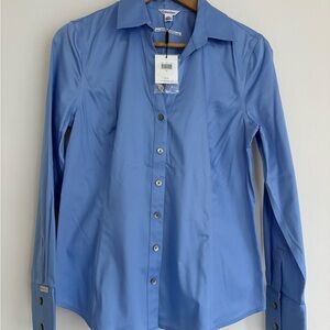 Calvin Klein Non Iron Essential Fit Button Down Shirt in French Blue